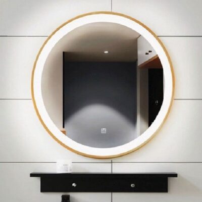 Gương LED tròn ánh sáng trắng, vàng, trung tính, viền hợp kim và sấy