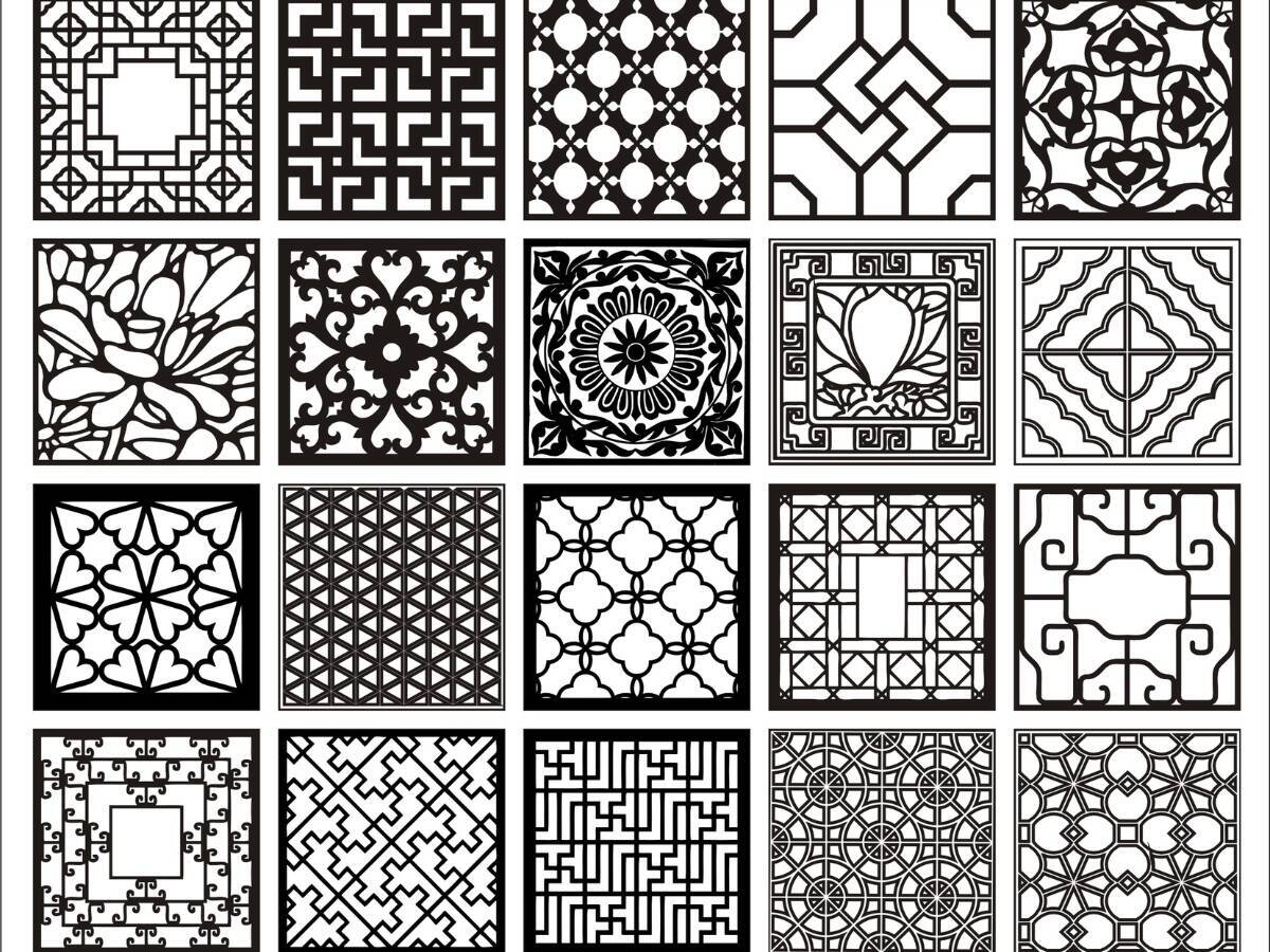 Các họa tiết thường gặp trên mái kính CNC 